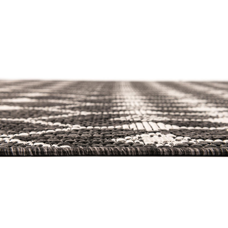 Tapis d'extérieur Charcoal_Unique Loom Traliccio, Rectangle 2 pi 2 po x 3 pi