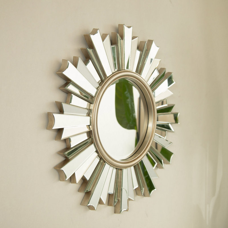 26'' Wall-mounted Sunburst-shaped PU Art Decorative Mirror