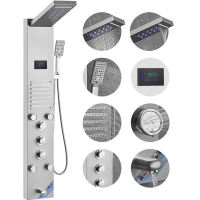 Système de panneau de douche 18 pièces en acier inoxydable 1 pièce