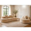 Beige à 2 places Moon Bay compressé avec un tissu en velours côtelé doux, un design moderne, aucun assemblage et une structure compacte rembourrée de mousse, nécessaire et confortable-1171613357