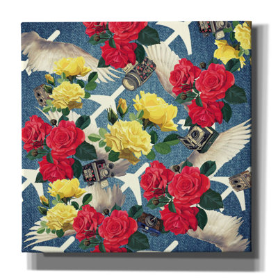 «Flowers And Wings Geans» par Mark Ashkenazi, art mural sur toile
