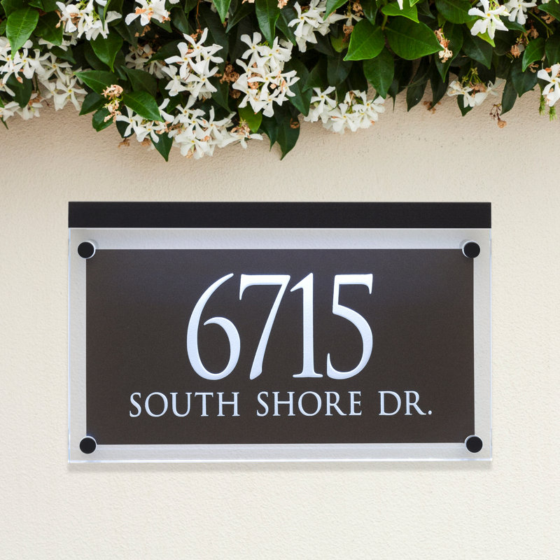 Trajan Engraved 2-Line Address Sign, Black, Yes