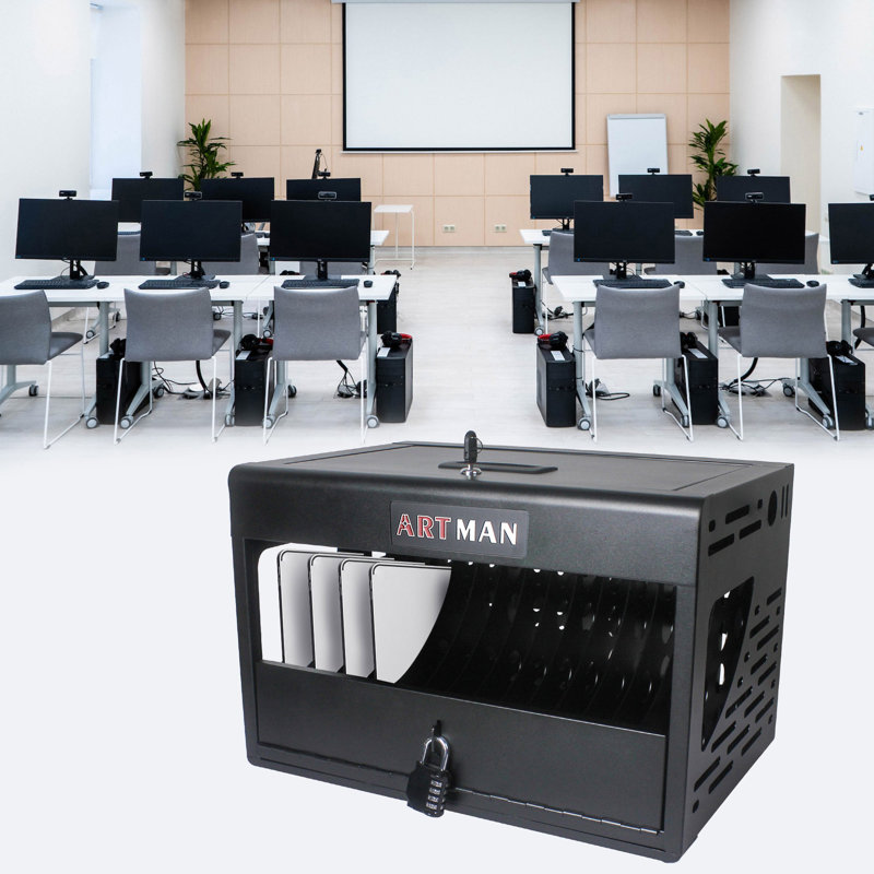 Station de charge de 16 appareils pour ordinateurs portables / tablettes, cabinet de charge pour iPad / Chromebook / ordinateurs portables