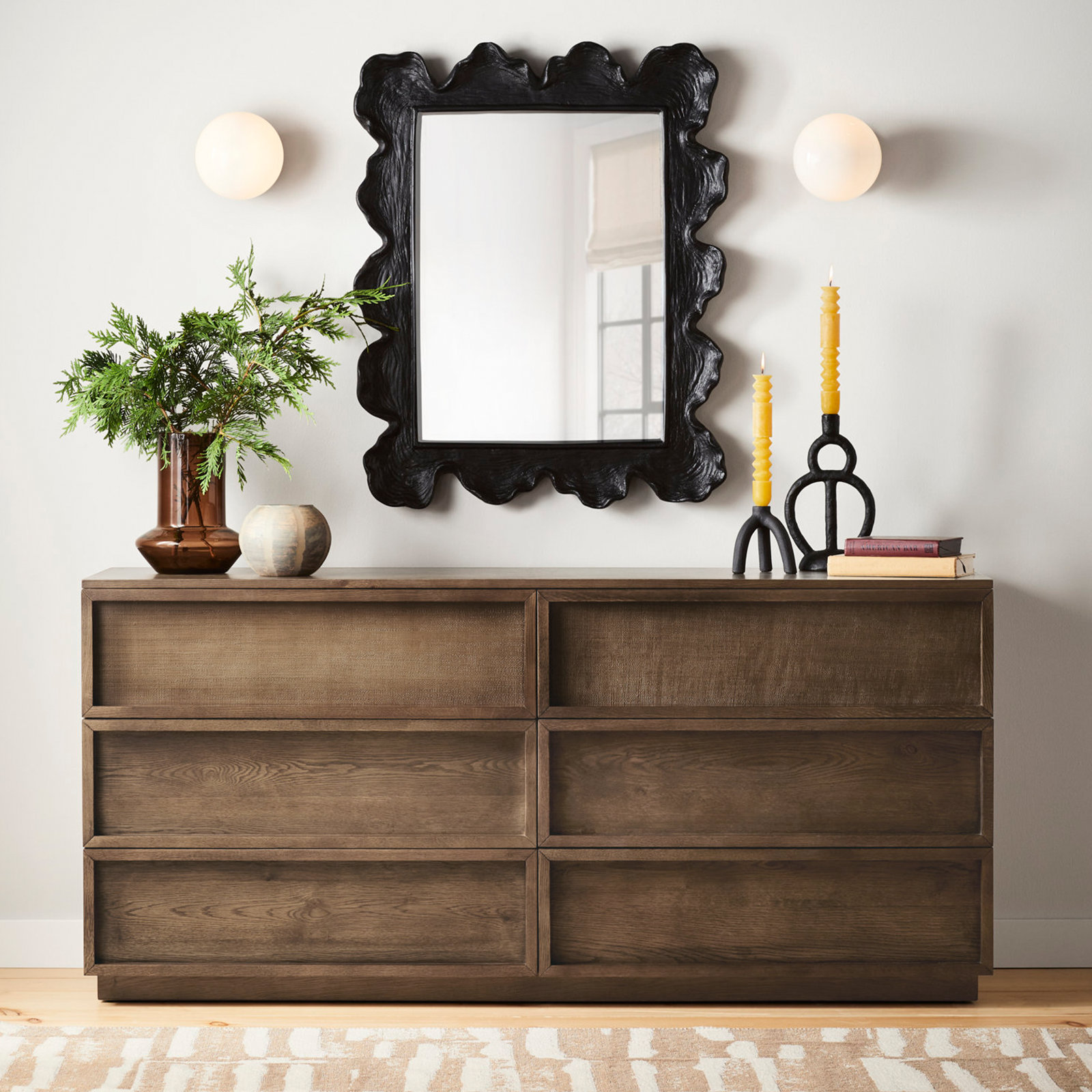 Hudson 63" Double Dresser, Medium Oak
