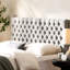 Tête de lit en tissu gris, grand lit, design contemporain pour la chambre à coucher, rembourré, assemblage simple requis, tête de lit élégante, design, inclus-1325518108