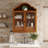Solid Wood Wall Cabinet with Elegant Wave-733906709