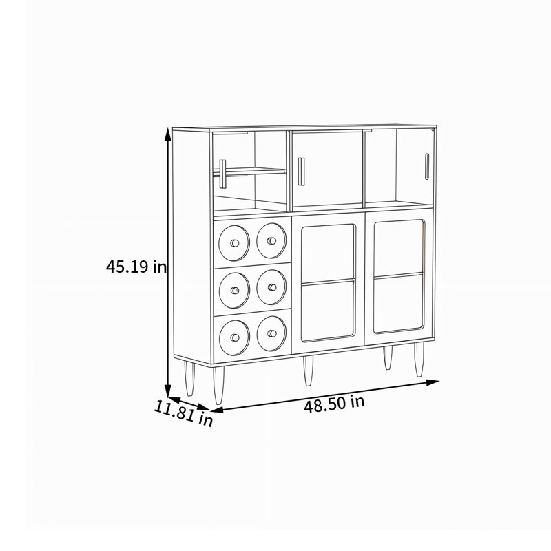 Riordan, H 45,19 po x l 48,5 po x P 11,81 po