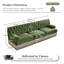 Canapé Chesterfield 3 places en velours vert avec frange de sol et canapé modulaire pour animaux-317527532-317527534
