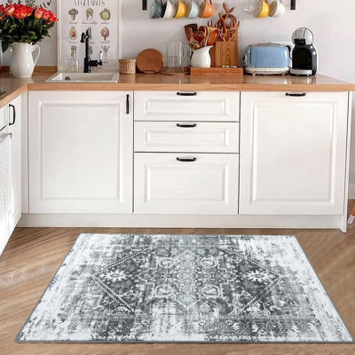 Floral Machine Printed Area Rug