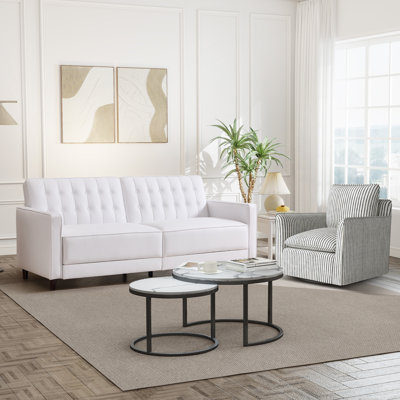 2-Piece Living Room Set with a Convertible Sofa & a Swivel Accent Chair