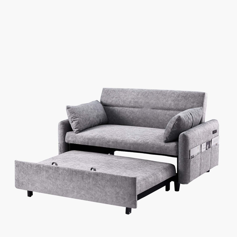 Canapé-lit avec canapé-lit 55,1 po, Gris