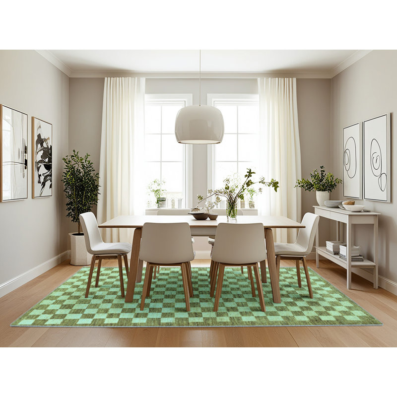 Rossmary Checkered Indoor Rug, Rectangle 7' x 10'