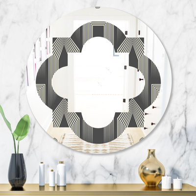 Quatrefoil Mimimal Design III Eclectic Frameless Wall Mirror