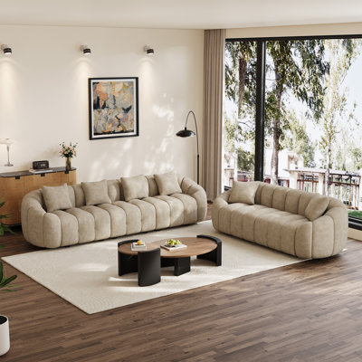Modern Tufted Chenille Living Room Sofa Couch Set