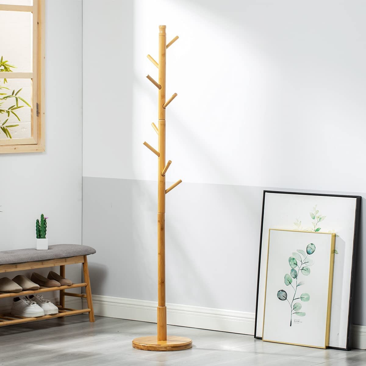 Rebrilliant Adlan Solid Wood Freestanding 8 - Hook Coat Rack