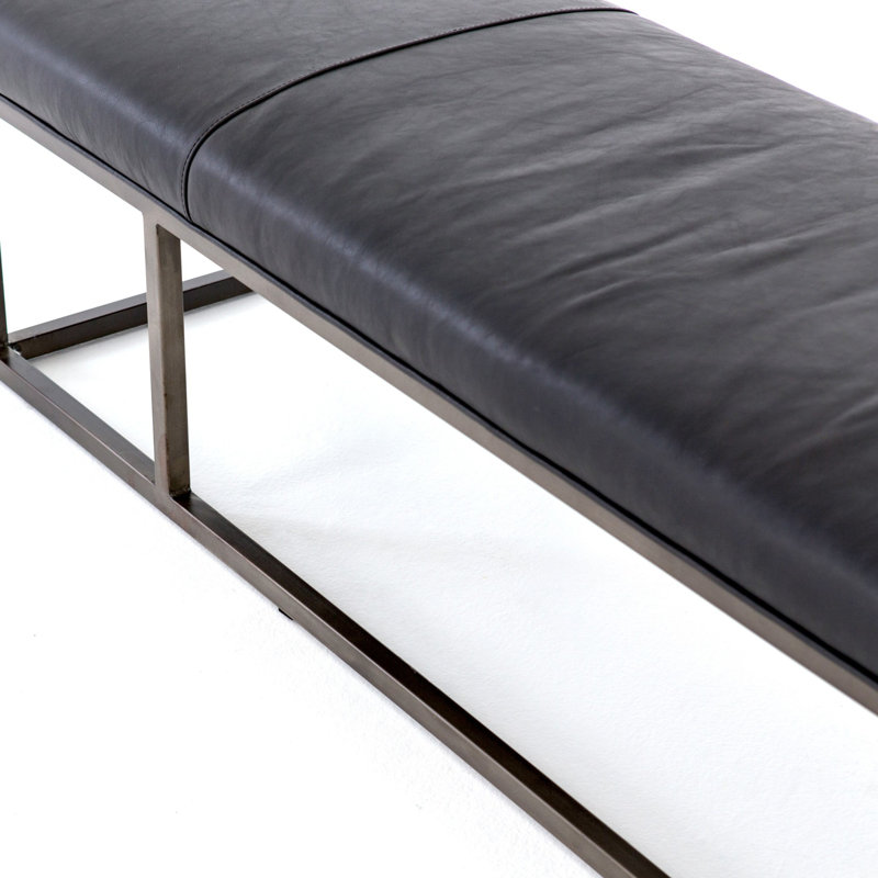 Beaumont Leather Bench, Rider Black