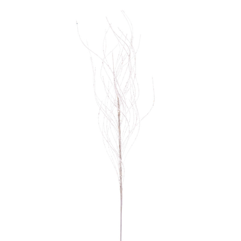 37" Wavy Twig Glitter Spray, 6 per bag., White
