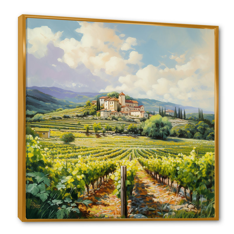 «Vineyard Charm Landscape IV - Vineyard», reproduction d'art sur toile encadrée, H 36 po x l 36 po x P 1,5 po