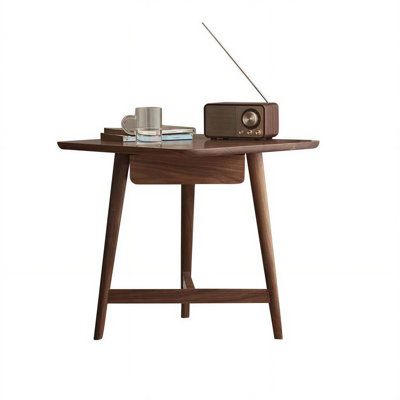 Width: 19.3 inches, Depth: 19.3 inches, Height: 18.9 inches

Elegant side table, eco-friendly materials, high-end design, exquisite craftsmanship, rich walnut finish.