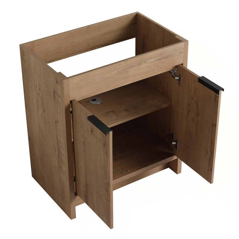 Meuble-lavabo autoportant à 2 portes à fermeture en douceur