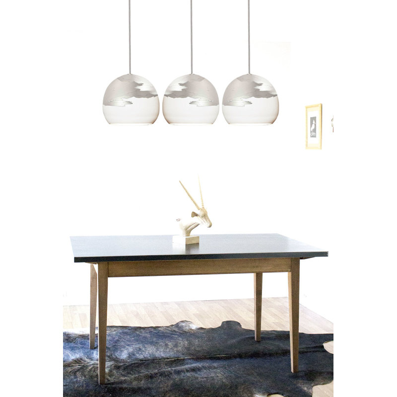 Luminaire suspendu sphère 1 lumière Ombre, Argent, Blanc mat / argent, Non