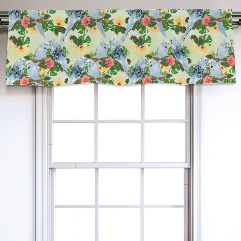 Sateen Floral Ruffled Window Valance
