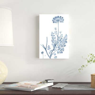 Antique Botanical In Blue V by Vision Studio - Wrapped Canvas Print