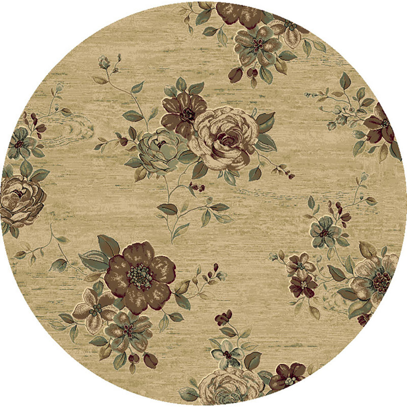 Ancient Garden Floral Indoor Rug, Round 5'3"