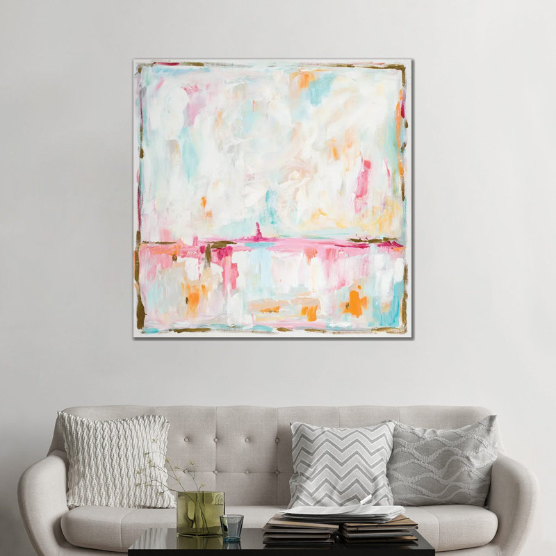 «Cotton Candy Cloud» par L. Hewitt - peinture sur toile tendue, H 12 po x l 12 po, Toile tendue, Sans cadre