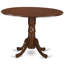 Ensemble de table de salle à manger 5 pièces comprenant une table de cuisine ronde avec Dropleaf et 4 chaises de salle à manger Parson en lin Dahlia, acajou-1914477167-1999411164-1999411167