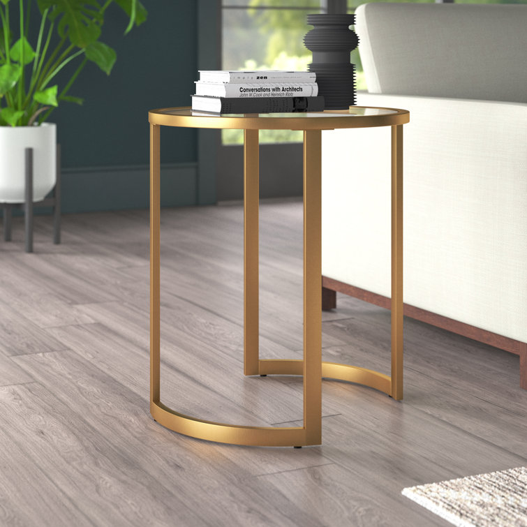 Ivalee Glass Sled End Table