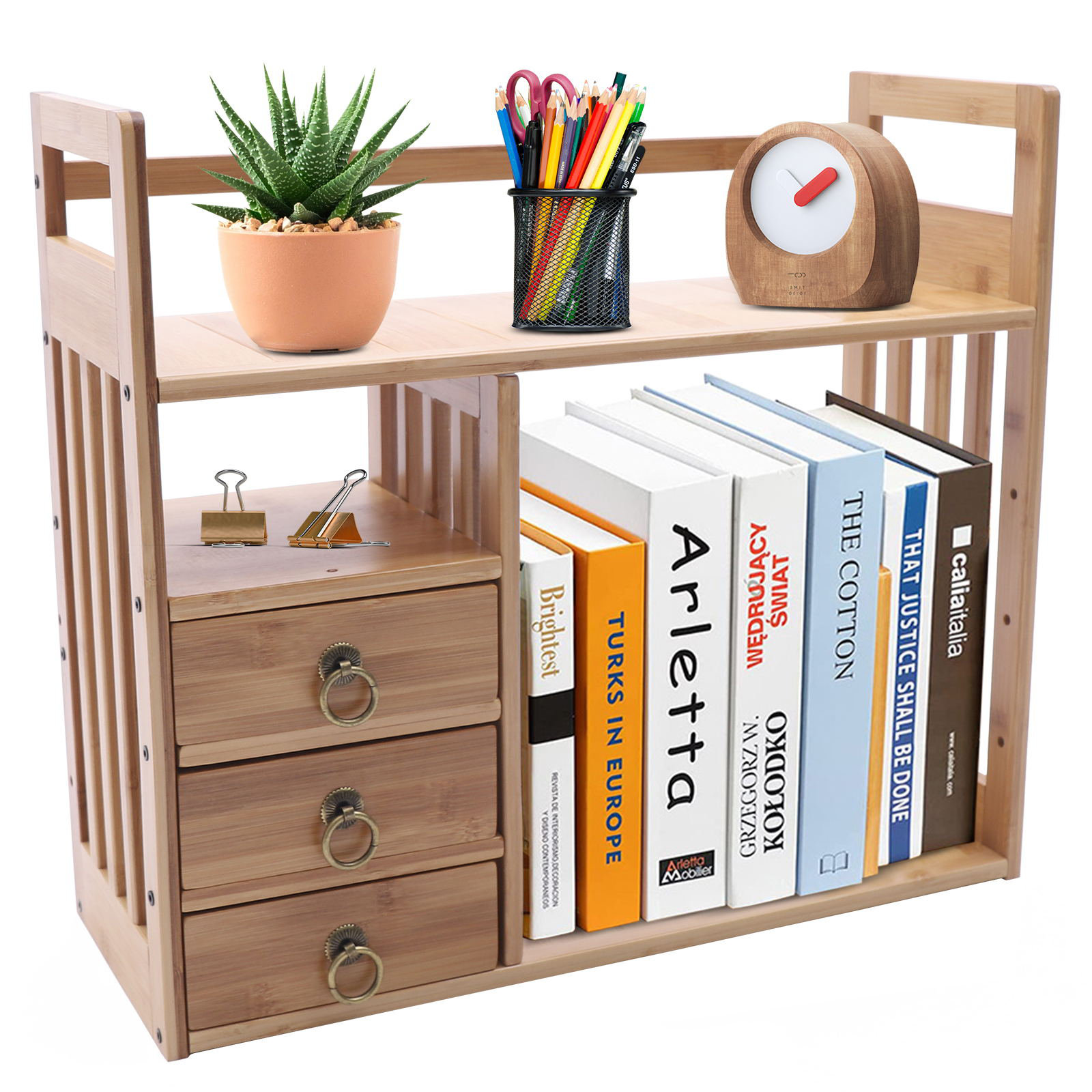 Inbox Zero Jahrome Bamboo Desktop Bookshelf Desk Organizer & Reviews