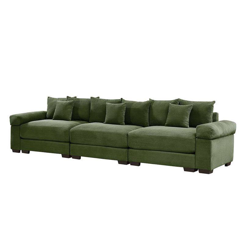 3-Seater Sofa Couch, Green