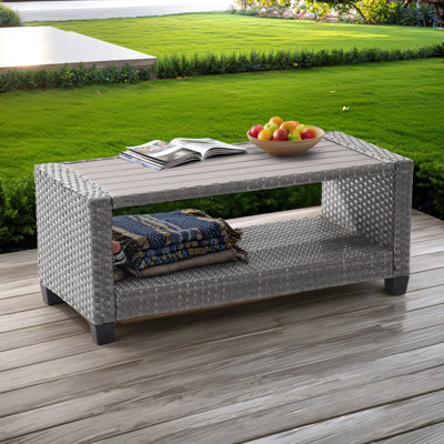 Table basse d'extérieur rectangulaire L 45,3 po x l 20,1 po Issah