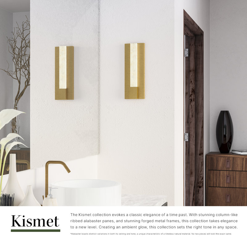 Kismet 1 - Light LED Bath Sconce, Urban Bronze/Alabaster