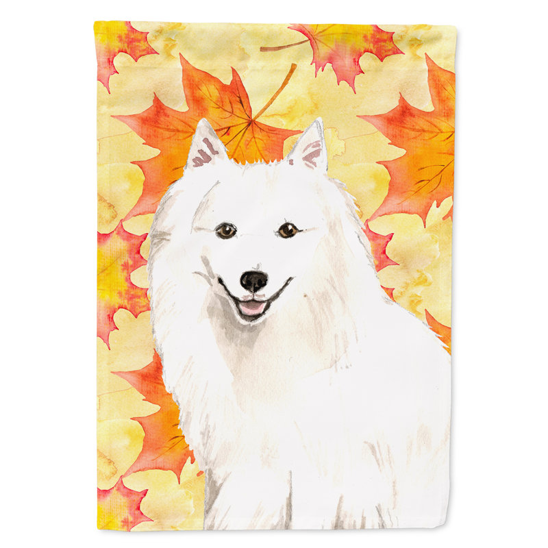 Automne 2 côtés en polyester 15 x 11 po drapeau de jardin, Spitz japonais