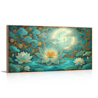 Ensemble de 1 tableau sur toile « Lotus Lune »