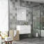 Meuble-lavabo mural blanc brillant avec miroir-1924910841