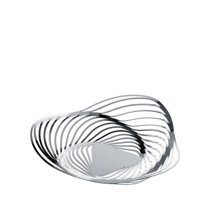 Alessi Trinity Stainless Steel Fruit Bowl, Steel, 26 cm x 26 cm x 7 cm