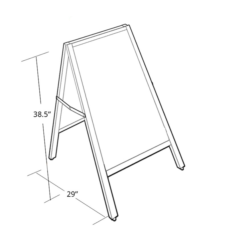 Double Sided A-Frame Write-On Chalkboard Sidewalk Sign, 23.5"W x 30.75"H