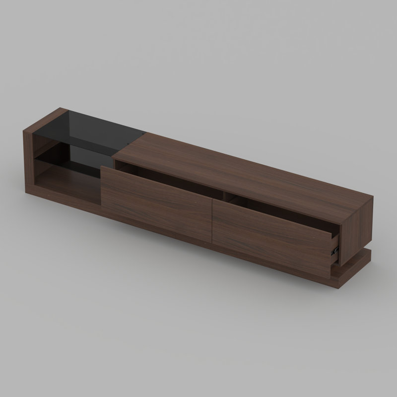 Modern TV Cabinet With Three-Color LED Light Strip, Spacious Storage, And Stylish Design For Living Room Or Media Area Organization
