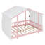 Lit plateforme double avec baldaquin en tissu transparent et guirlande lumineuse, rose-694108010-694108011