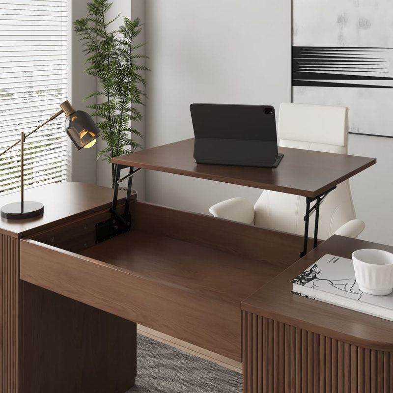 Oval Executive Desk, Walnut