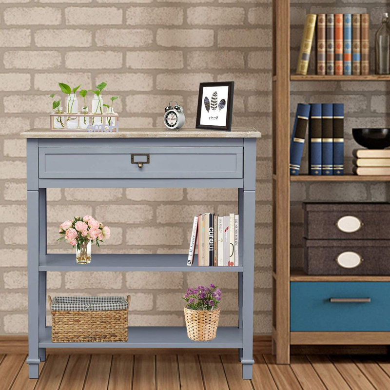 Bodmin 29.1" Console Table, Natural Top/Grey Base