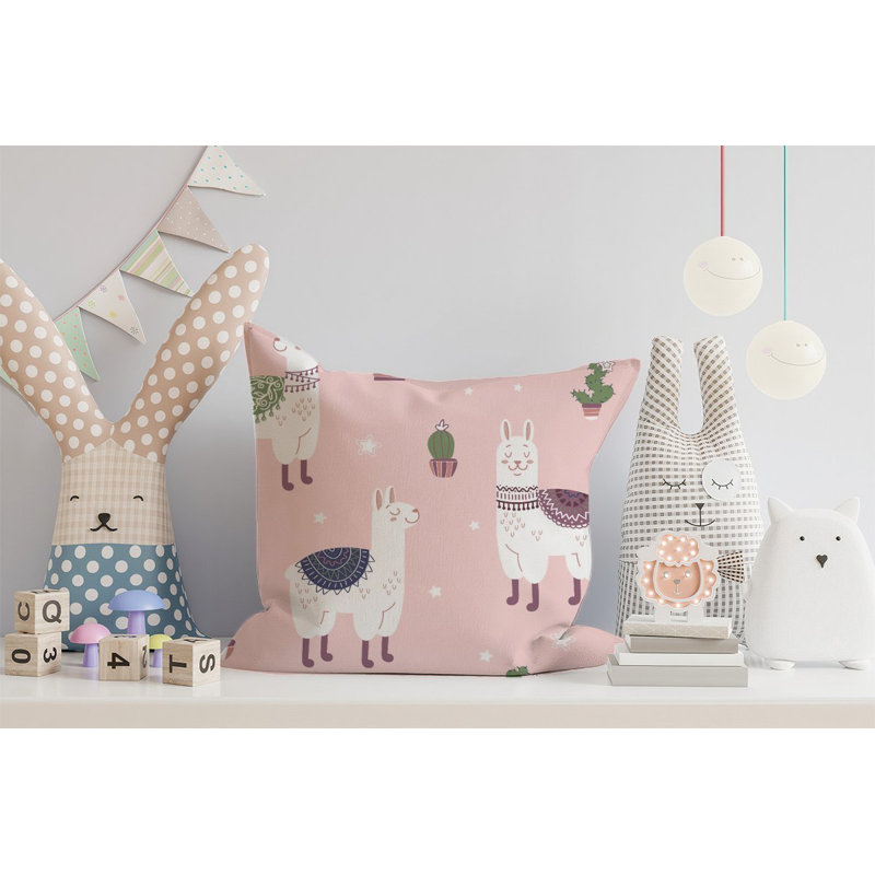 Collinsville HAPPY LAMA Square Throw Cushion