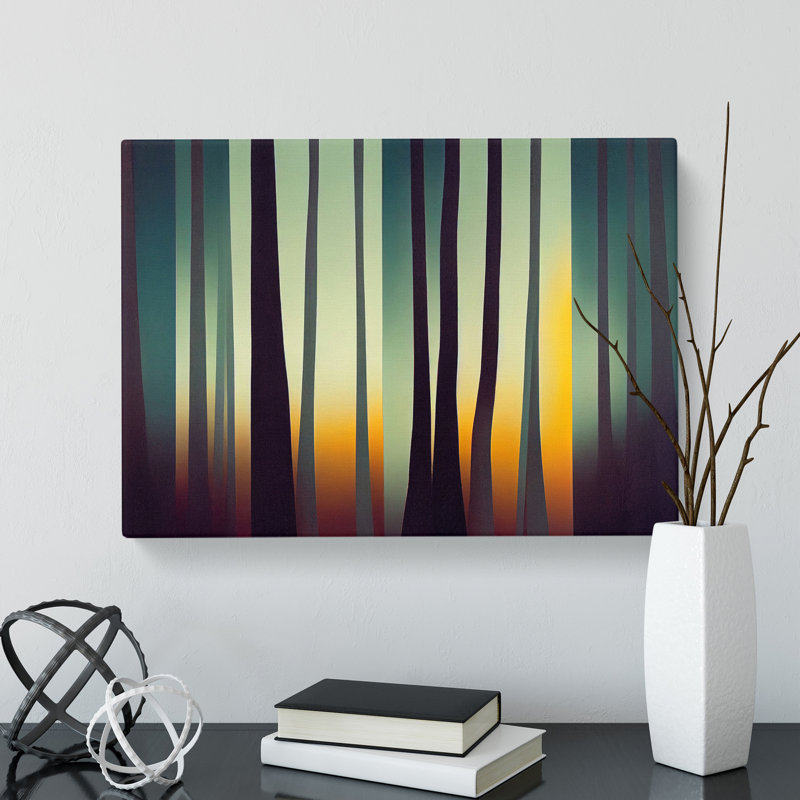 Bold Abstract Pine Tree Forest Vol.6 - Wrapped Canvas, 35cm H x 50cm W x 3cm D