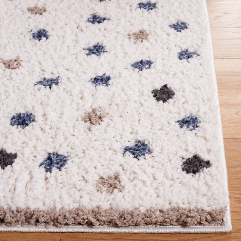 Calico Shag Performance Polka Dots Rug, Rectangle 6'7" x 9'