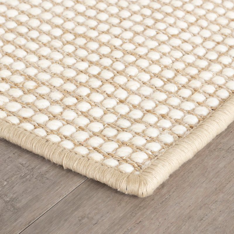 Pixel Woven Sisal/Wool Rug, Rectangle 3' x 5', Ivory/Wheat