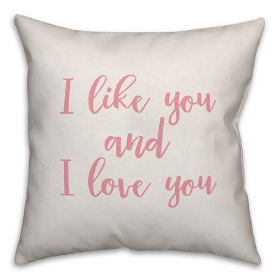  Coussin décoratif carré I Like You and I Love You