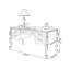 Bureau rectangulaire en bois massif avec tiroirs Walnut
